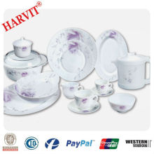 Lila Blume verziert 28pcs Opal Dinner Set